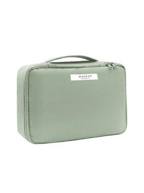 Green Travel Makeup & Toiletry Bag – Cosmetic Organizer for Women